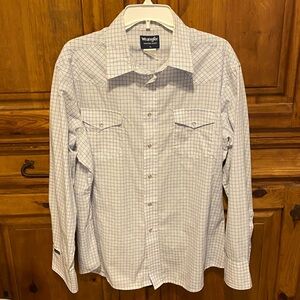 Wrangler Western Pearl Snap Shirt XL Plaid Cowboy Rodeo Workwear Coastal Cowboy
